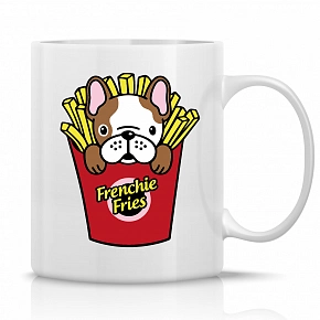 FRENCHIE FRIES - klasický bílý keramický hrníček 300 ml FRENCHIE FRIES - klasický bílý keramický hrníček 300 ml