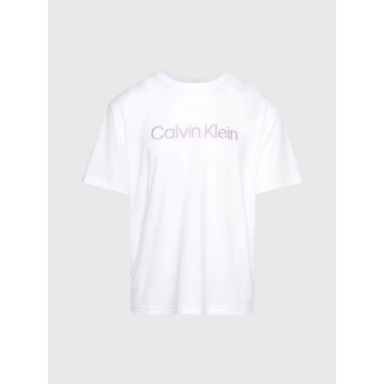 Pánske tričko na spanie S/S CREW NECK 000NM2501E 100 biele - Calvin Klein