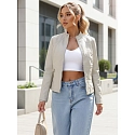 Kurtka skórzana damska szara FashionStreet TY5659