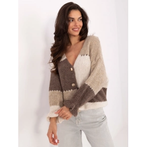 Dámsky sveter MI SW 0903.87 Béžovohnedý s ecru - FPrice