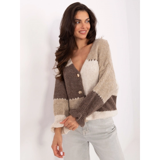 Dámsky sveter MI SW 0903.87 Béžovohnedý s ecru - FPrice