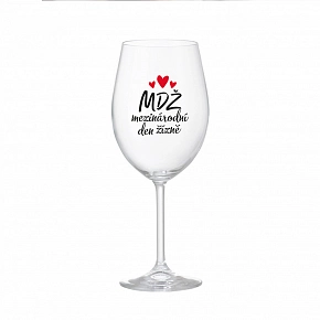 MEZINÁRODNÍ DEN ŽÍZNĚ - čirá  sklenice na víno 350 ml
