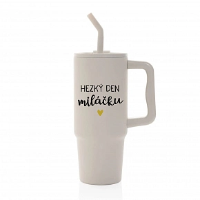HEZKÝ DEN MILÁČKU - béžový cestovní termohrnek 900 ml