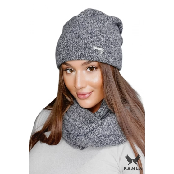 Dámsky komplet PENE čiapky a šály šedý - Kamea