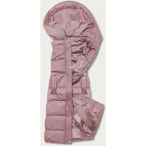 Dlhá ružová dámska páperová vesta (5M728-46) - Goodlooking