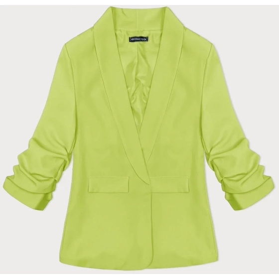 Dámske sako s nariasenými rukávmi (22-356) limetkovo zelené - Goodlooking