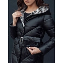 Płaszcz damski zimowy pikowany z kapturem CELESTIE czarny FashionStreet TY4513