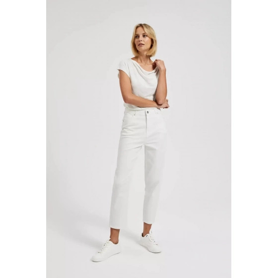 Dámske džínsy JE-4300 smotanové - Moodo