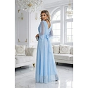 Dlhé trblietavé šaty plus size 654-3 modré - Numoco