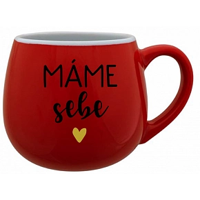 MÁME SEBE - červený keramický hrníček 300 ml