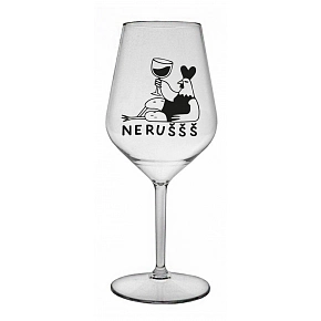 NERUŠŠŠ - čirá nerozbitná sklenice na víno 470 ml