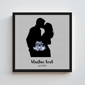 Personalizovaný magický fotoobraz v rámu - čtverec 20x20 - s párem a ultrazvukem
