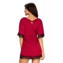Elegantný župan Sensuelia peignoir red - Obsessive