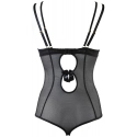 Dámske sexy body V-10110 Čierna s telovou - Axami