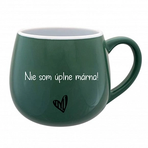 HRNČEK NIE SOM ÚPLNE MÁRNE! - zelený keramický hrnček 300 ml