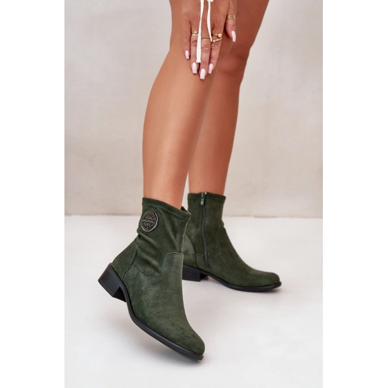 Dámské kotníčkové boty ASA198-28 Tmavě zelená - Jezzi