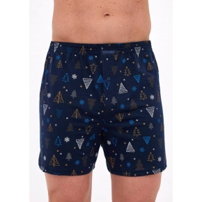 Pánske boxerky 016/23 Night 3 Christmas Tmavomodrá vzor - Cornette Pánske boxerky 016/23 Night 3 Christmas Tmavomodrá vzor - Cornette