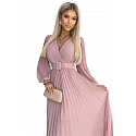 Plisované šaty 414-2 KLARA staroružové - Numoco