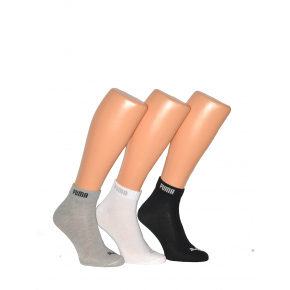 Unisex ponožky Basic Quarter A'3 - 271080001 882 čierno-bielo-šedé - Puma