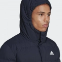 Pánska páperová bunda s kapucňou M HG8750 Tmavo modrá - Adidas