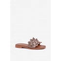 Dámske šľapky na plochom podpätku 40381 Taupe - Zazoo