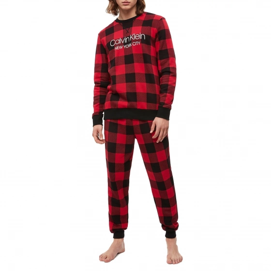 Pánske tepláky NM1726E-5VJ čiernočervená - Calvin Klein