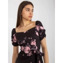 Dámske šaty LK SK 508641.29 Čierna s ružovou vzor - FPrice