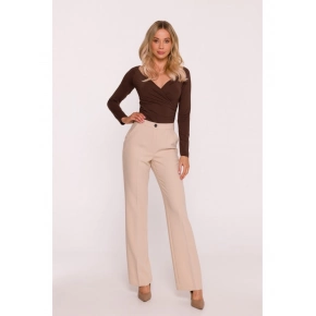 Dámske nohavice s trakmi S418 béžové - Stylove