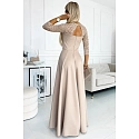 Dámske krajkové šaty 309-10 AMBER béžovej - Numoco