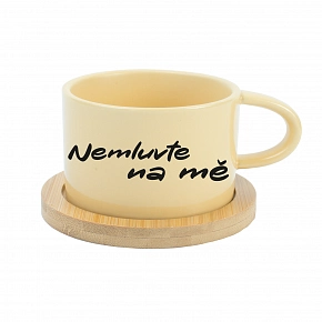 NEMLUVTE NA MĚ - žlutý hrníček makronka 200 ml