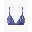 Trojuholníková bralette s logom QF5953 - X00 - Modrá s bielym logom - Calvin Klein
