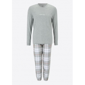 Pánske pyžamo - NM2178E 1N0 - šedá / biela - Calvin Klein