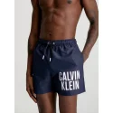Pánske stredné plavecké šortky so sťahovacou šnúrkou KM0KM00794 XNE tm. modrá - Calvin Klein