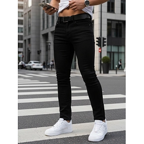 Spodnie jeansowe męskie slim fit czarne FashionStreet UX4482