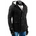 Pánska prešívaná zimná bunda s odnímateľnou kapucňou