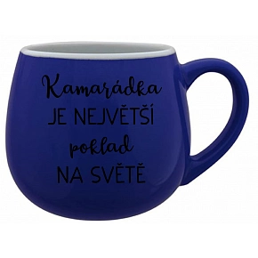 KAMARÁDKA JE NEJVĚTŠÍ POKLAD NA SVĚTĚ - modrý keramický hrníček 300 ml