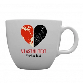 Personalizovaný MEGA XXL keramický hrnek 1 000 ml - Dvě místa, jedno srdce Personalizovaný MEGA XXL keramický hrnek 1 000 ml - Dvě místa, jedno srdce
