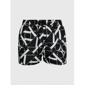 Pánske plavky KM0KM00968 0GK čiernobiele s potlačou - Calvin Klein