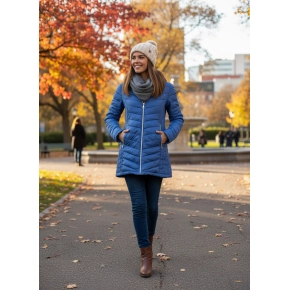 Dámska sezónna bunda 21809 modrá - FPrice