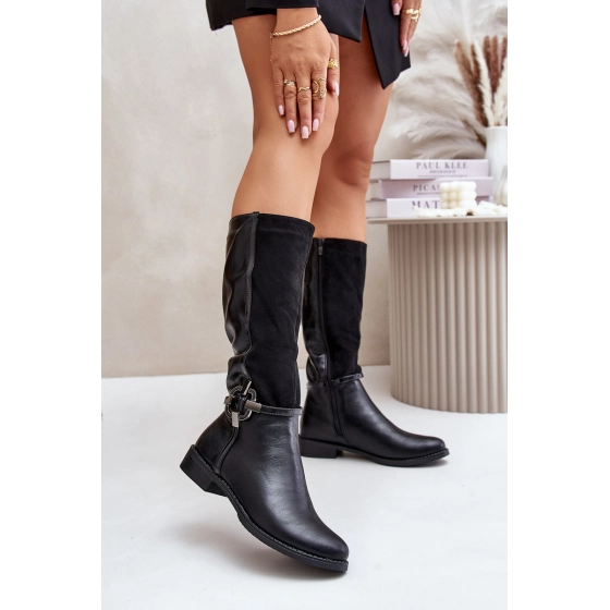 Zateplené čižmy ASA62-112 čierne - Jazzi