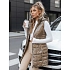 Kamizelka damska pikowana z kapturem złota FashionStreet TY5258