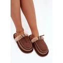 Dámske šľapky s kožušinou 608 Hnedá - Perivelle