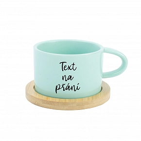 TEXT NA PŘÁNÍ - mint keramický hrníček Makronka 200 ml