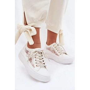 Dámske tenisky s čipkou LCW-26-44-4480 biele. Lee Cooper