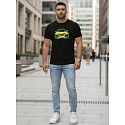 T-shirt męski z nadrukiem auta czarny FashionStreet NX5015R