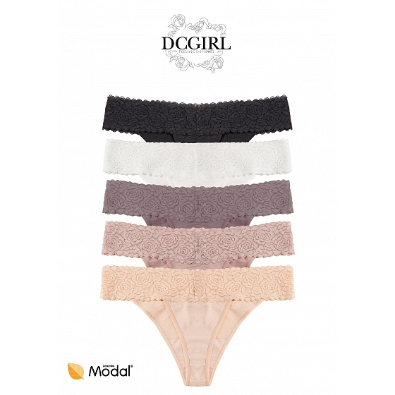 Dámske tangá 26706 A'2 čierno-béžové - DC Girl
