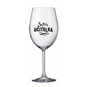 SUPER UČITELKA - čirá sklenice na víno 350 ml SUPER UČITELKA - čirá sklenice na víno 350 ml