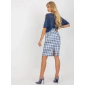 Dámska sukňa LK SD 506462.12P bielo modrá - FPrice