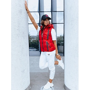 Pikowana kamizelka damska WISE OWL czerwona FashionStreet TY3783