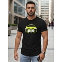 T-shirt męski z nadrukiem auta czarny FashionStreet NX5015R